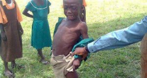 A child been punished for going to school late