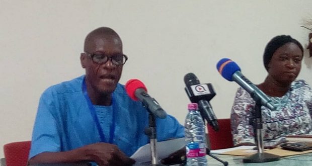 Mr Samuel Zan Akologo addressing the media